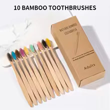 10 Bamboo Toohtbrushes